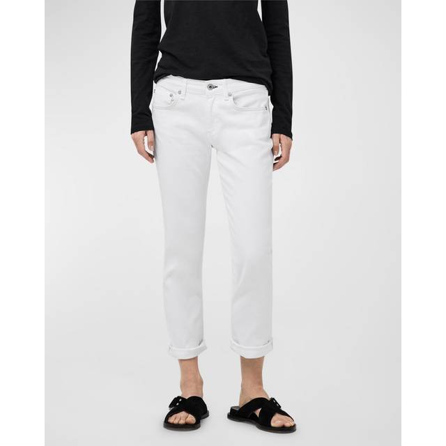 Dre Low-Rise Slim Boyfriend Jeans - OPTICWHT - 33