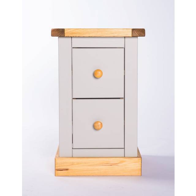 Brambly Cottage Engleman 2 Drawer Bedside Table Waxed 56cm H X 35cm W X 32cm D