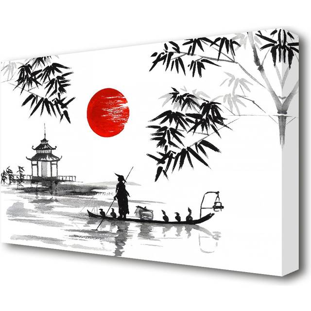 Chinese Fishermen Ethnic - Wrapped Canvas Painting Print (81.3 cm H x 121.9 cm W)