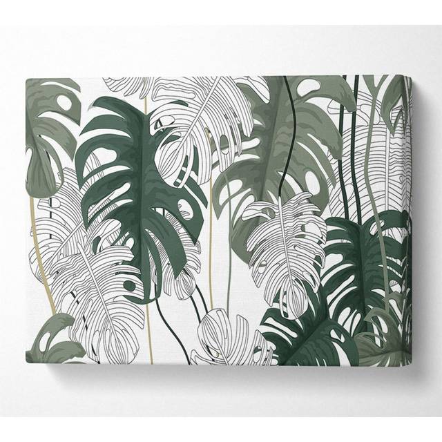 Cheese Plant Leaves - Wrapped Canvas Graphic Art (50.8cm H x 81.3cm W)