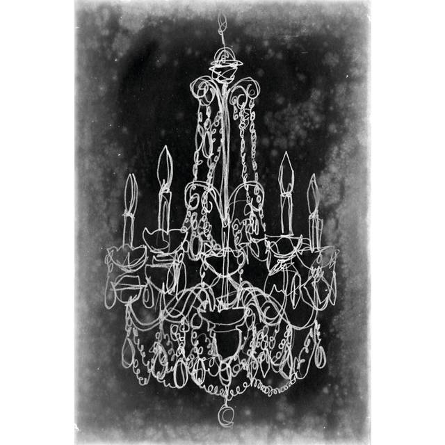 Chalkboard Chandelier Sketch III (122cm H x 81cm W x 3.8cm D)