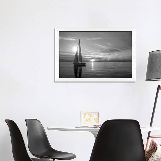 'Sailboat' Photograph on Wrapped Canvas - White Framed (101.6 cm H x 66.04 cm W)