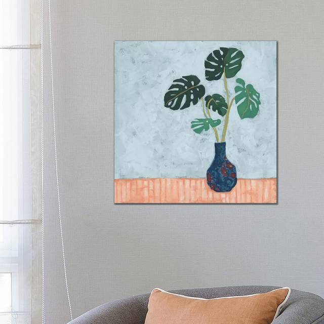Parlor Monstera I by June Erica Vess - Wrapped Canvas Art Prints (66.04cm H x 66.04cm W x 3.81cm D)