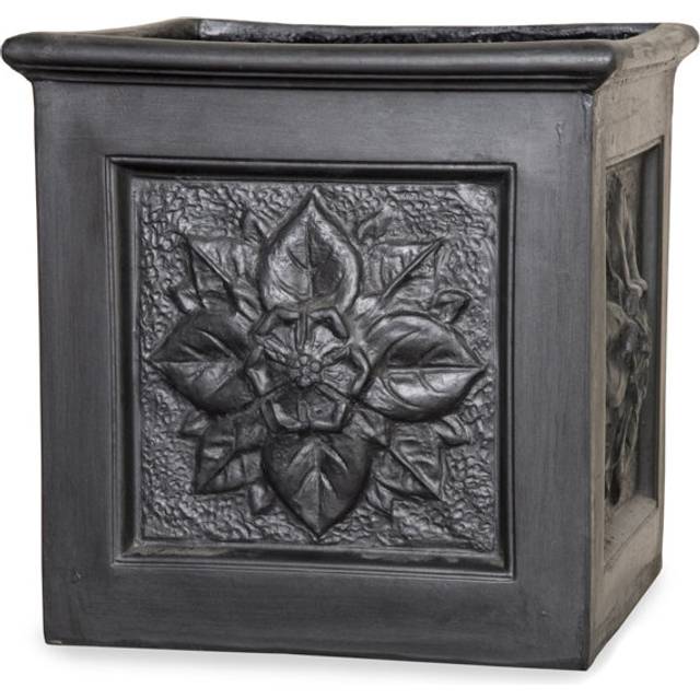 Freeport Park Ana Fiberglass Planter Box Grey 43cm H x 42cm W x 42cm D