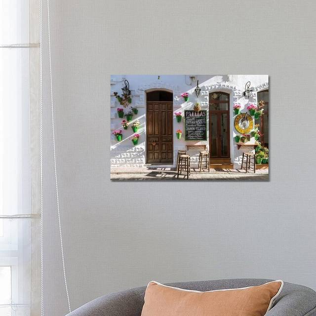 Outdoor Cafã© In Andalusia, Spain by - Wrapped Canvas Photograph (66.04 cm H x 45.72 cm W x 1.91 cm D)