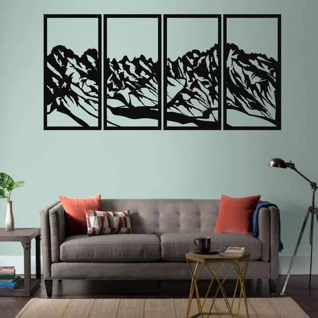4 Piece Liftig Wall Décor Set - Black (120cm H x 60cm W)