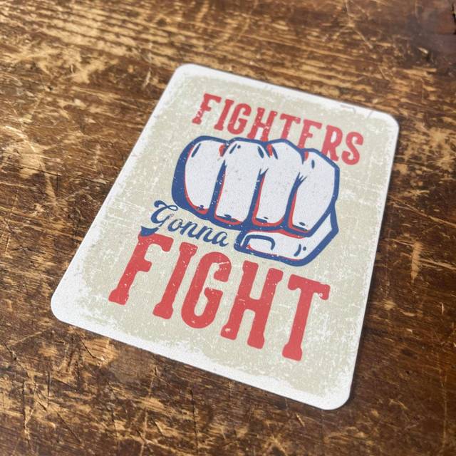 Fighters Gonna Fight Boxing Tin Sign Metal Sign Plaque (20cm H x 15cm W)