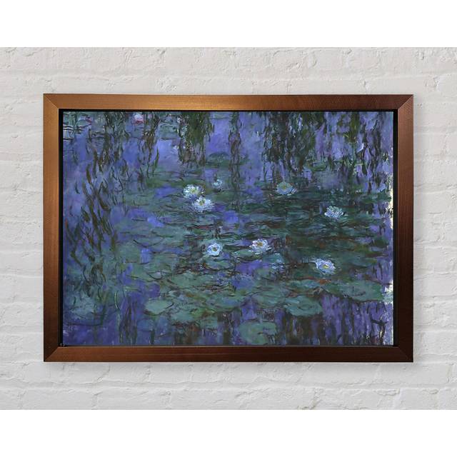 Blue Water Lilies by Claude Monet - Single Picture Frame Art Prints - Bronze (42cm H x 59.7cm W x 3.4cm D)