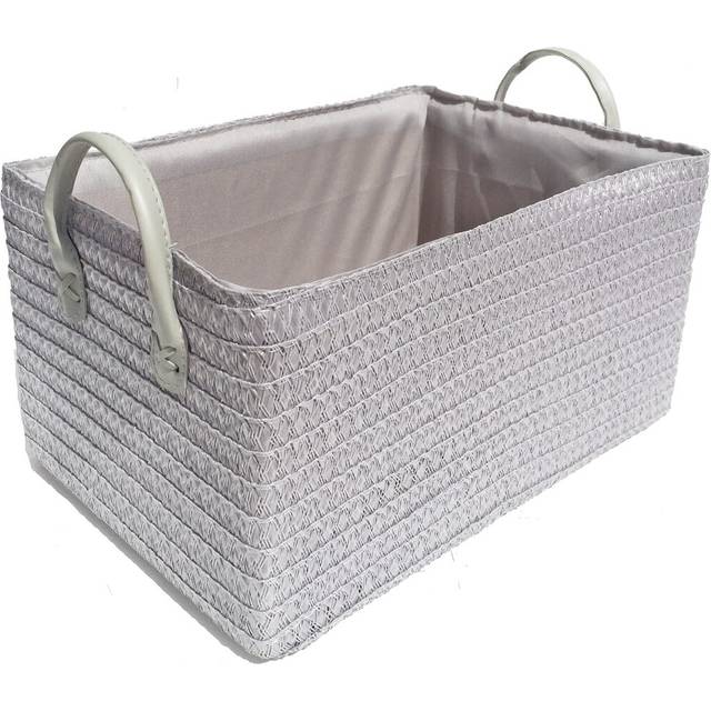Aerie Fabric Basket - Light Grey (18cm H x 34cm W x 23cm D)