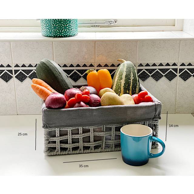 Metal/Wire Basket - Grey (18cm H x 41cm W x 33cm D)
