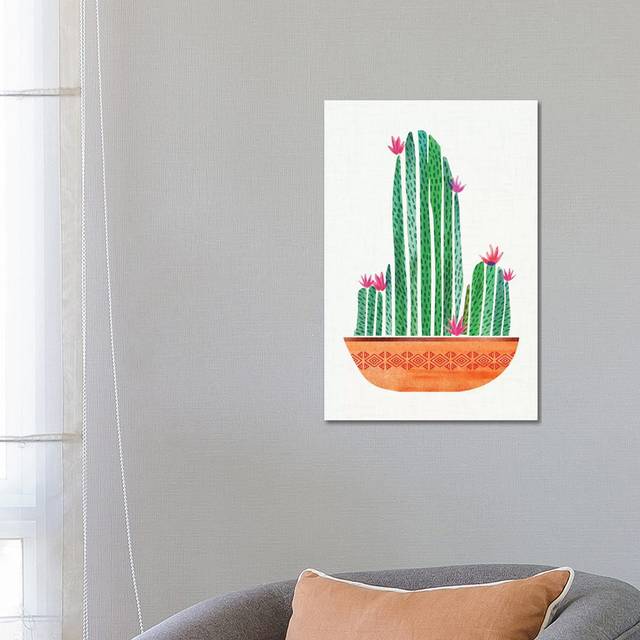 Tiny Cactus Blossoms I - Wrapped Canvas Painting (66.04cm H x 45.72cm W x 3.81cm D)