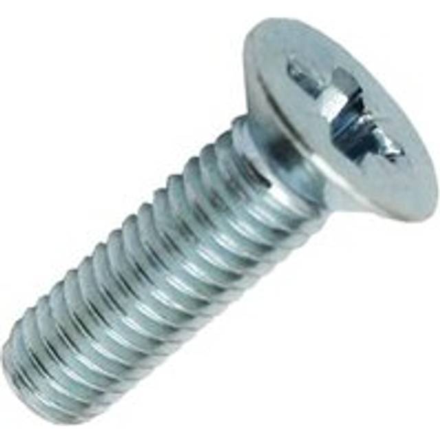 Machine Screw Pozi Countersunk Bright Zinc Plated M6 25mm Pack of 100