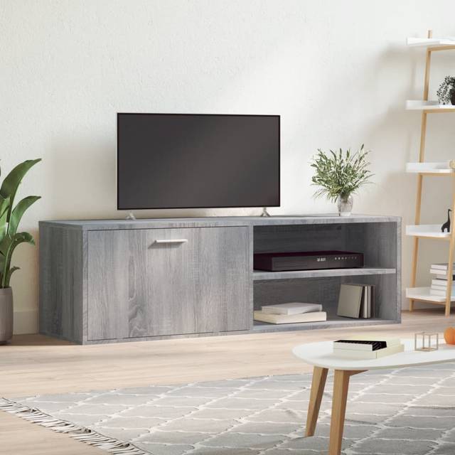 Tv-bänk grå sonoma 120x34x37 cm konstruerat trä