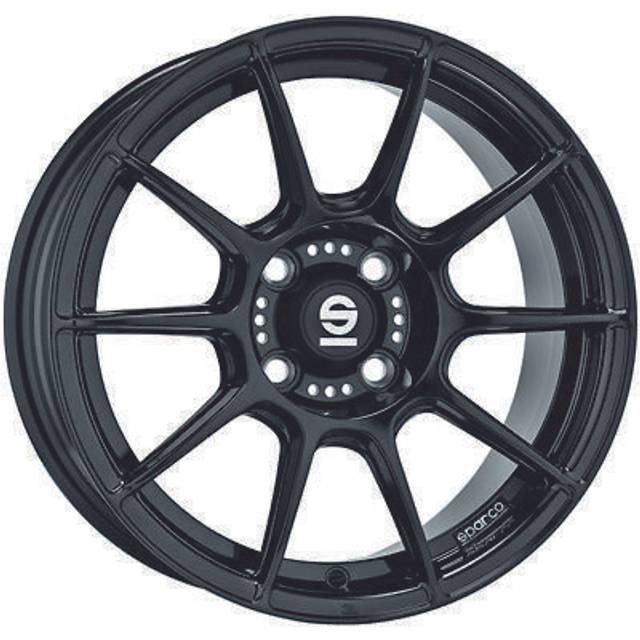 Sparco Wheels FF1 Alloy Wheels In Gloss Black Set Of 4 - 17x7 Inch ET30 5x114.3 PCD, Black