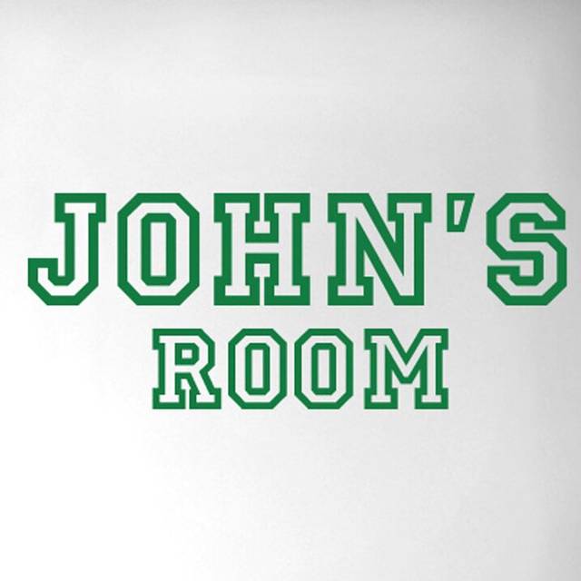 Personalised Sports Door Room Wall Sticker - Green (20cm H X 40cm W)