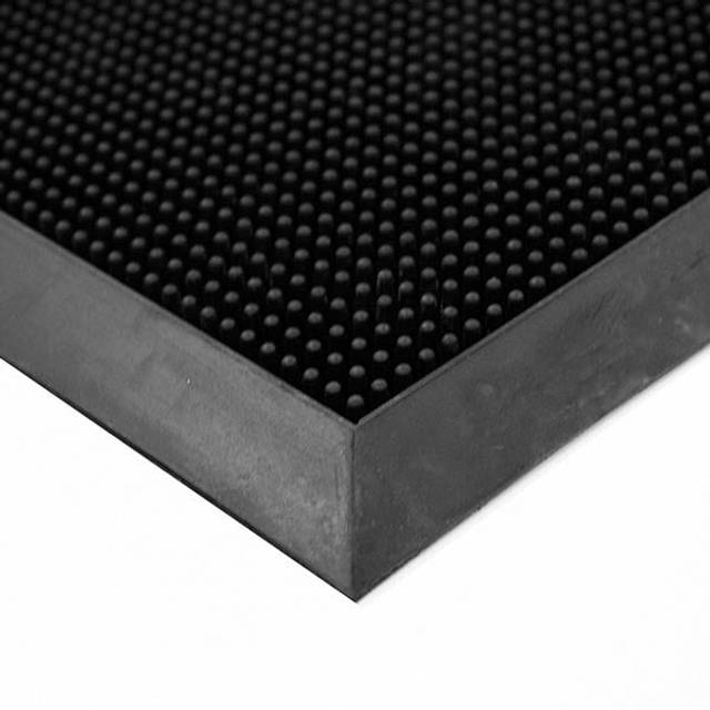 Fingertip Black Rubber Doormat 0.6m x 0.8m