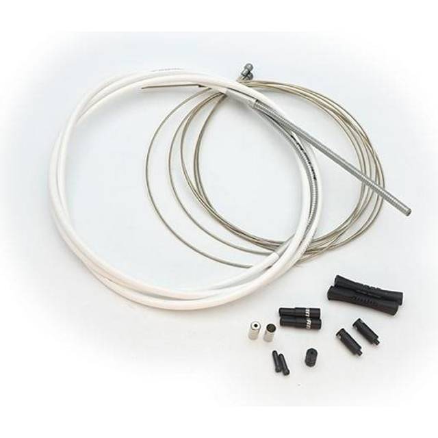 SlickWire Road Brake Cable Kit 5mm 1x 850mm 1x 1750mm 15mm coated cables 5mm Kevlar reinforced compressionfree housing ferrules end caps frame protectors