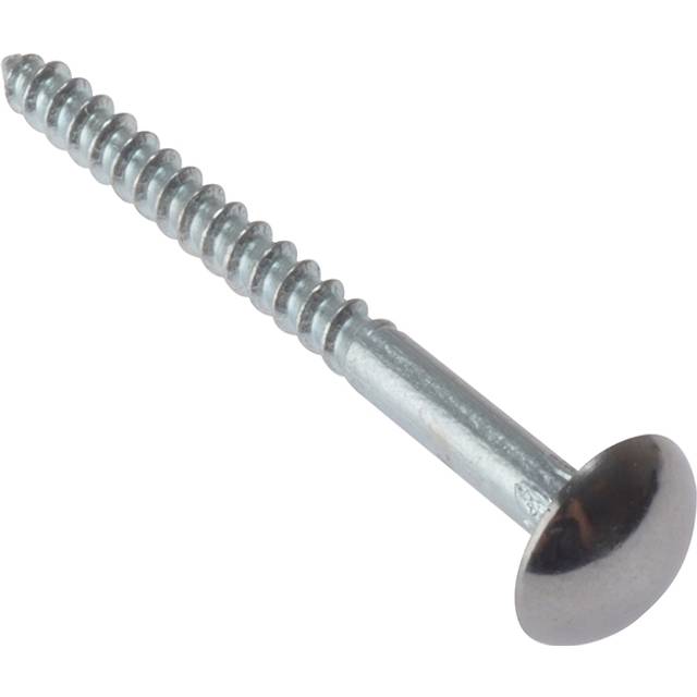 Forgefix Mirror Screw Chrome Domed Top Slotted CSK ST ZP 1in x 8 Bag 10 FORMS1CP