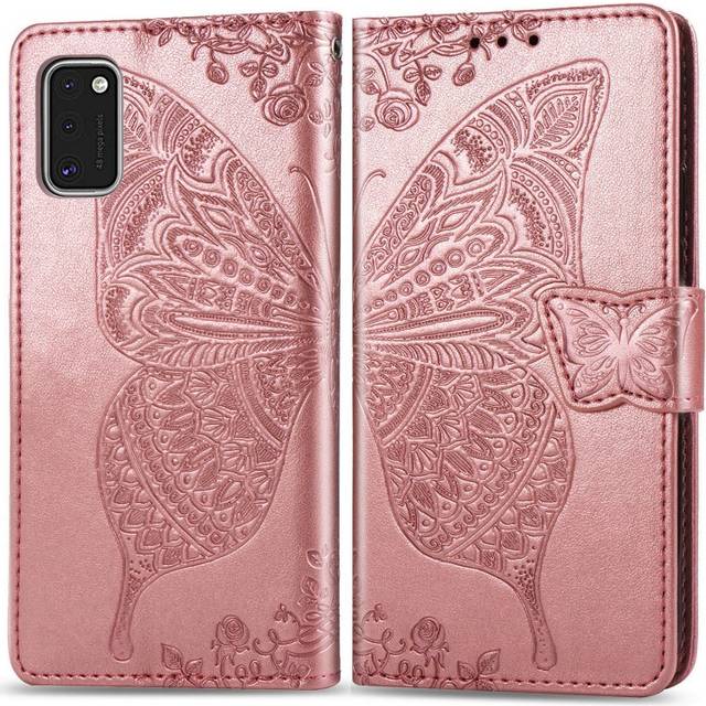 Samsung A32 5G Plånboksfodral PU-Läder 4-FACK Motiv Fjäril