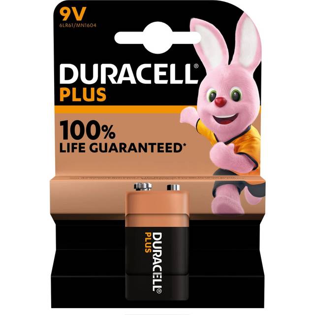 Duracell Plus 9V Alkaline MN1604 Batteries (Pack of 10)