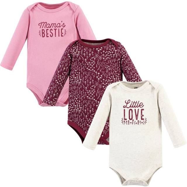 Hudson Baby Unisex Baby Cotton Long-Sleeve Bodysuits  Little Love Flowers 3-Pack  Preemie
