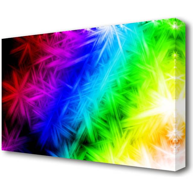Rainbow Snowflakes - Wrapped Canvas Graphic Art Print (66 cm H x 101.6 cm W)