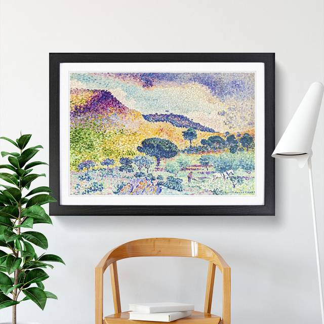 The Chain of the Moors by Henri-Edmond Cross - Picture Frame Painting - Black Framed (27cm H x 36cm W x 2cm D)