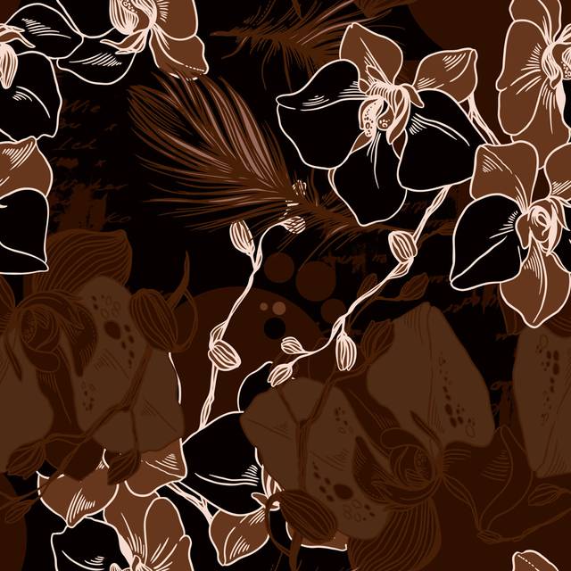 Planada Oriental Background With Flowers by Rively - Print (51cm H x 51cm W x 3.8cm D)