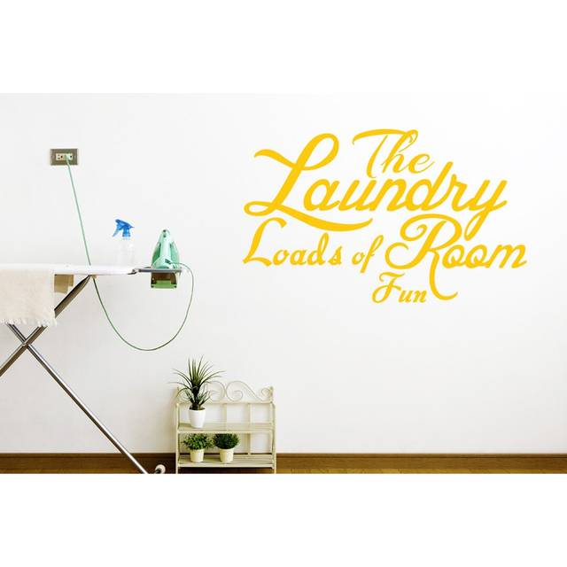 The Laundry Room Loads Of Fun Wall Sticker - Dark Yellow (Large)
