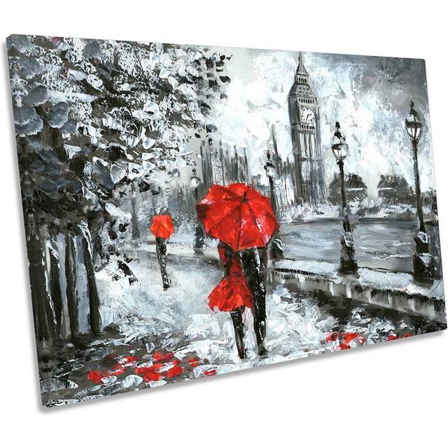 Umbrella Big Ben London - Wrapped Canvas Painting (61cm H x 91.4cm W x 4cm D)
