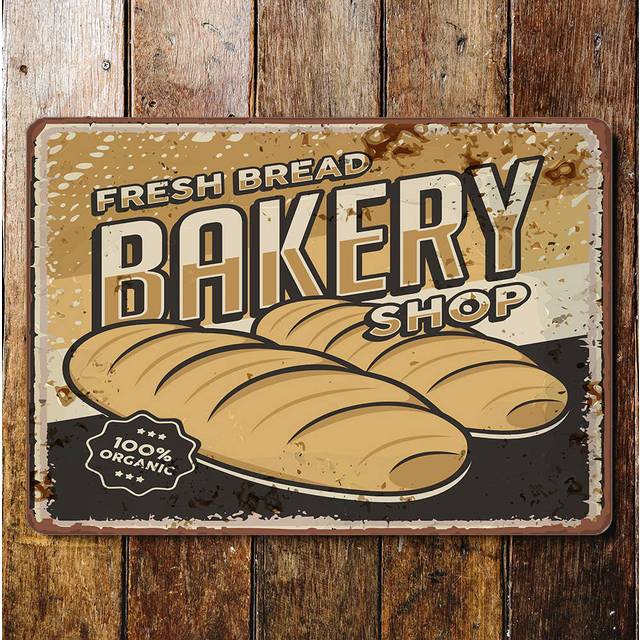 Bakery Shop Bakery Shop - Metal Wall Sign (20cm H x 25cm W)