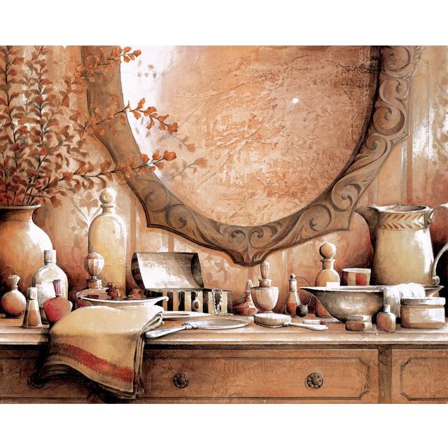 Vanity Silver Foil - Wrapped Canvas Painting Print (61cm H x 91cm W x 3.8cm D)