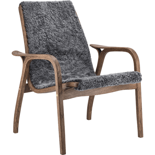 Swedese Laminett fåtölj ek/fårskinn Special Edition Rubio Monocoat Chocolate-Charcoal