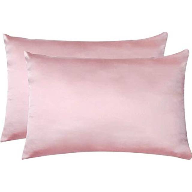 Jocoku 100% Mulberry Silk Pillowcases Set of 2 for Hair and Skin and Super Soft and Breathable Queen Size Nature Silk Pillowcases (Queen  Pink)