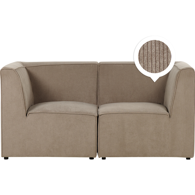 Beliani 2 Seater Modular Jumbo Cord Sofa Taupe Lemvig, Multi