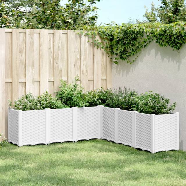 vidaXL Garden Planter White 160x160x53 cm PP, White