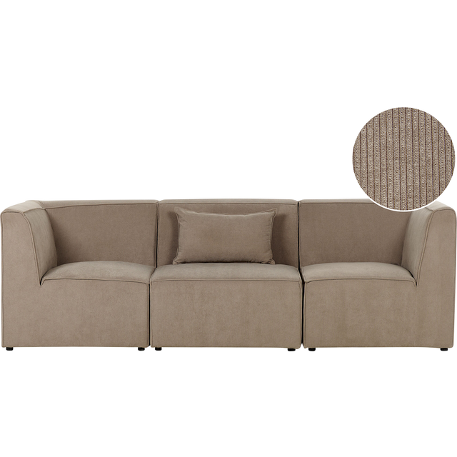 3 Seater Modular Jumbo Cord Sofa Taupe LEMVIG