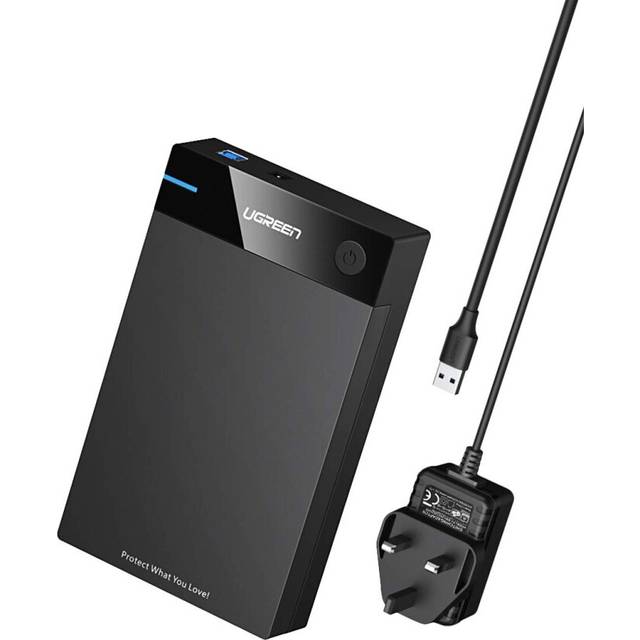 "UGREEN 3.5"" Hard Drive Enclosure, USB 3.0 External SATA HDD Caddy for 2.5 3.5 HDD/SSD up to 16TB with 12V 2A Power Adapter, Support UASP and Trim for"
