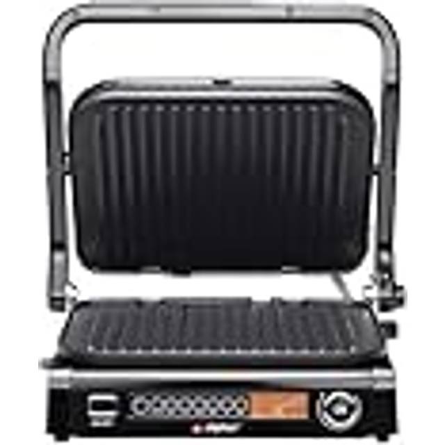 ALPINA - Multifunktionell elektrisk grill Panini kött 2 100 W timer 8 inställningar smart matlagning non-stick platta