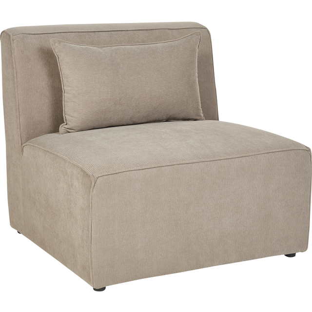 Beliani Jumbo Cord 1-seat Section Taupe Lemvig, Multi