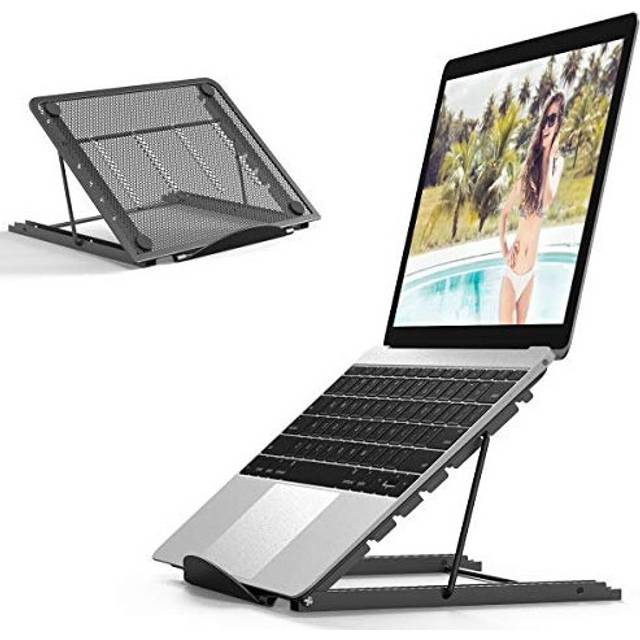 JUMKEET Laptop Stand,Foldable Portable Ventilated Desktop Laptop Holder,Universal Lightweight&Adjustable Ergonomic Tray Mount Compatible with iM(ac)/L
