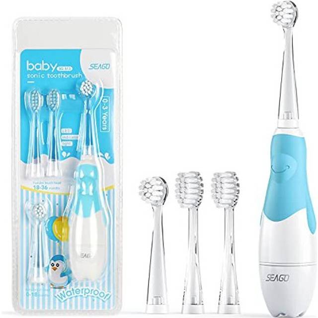 Seago Sonic Electric Toothbrush for Kids from 6 Months to 4 Years Old, Sonic Toothbrush with LED Light Brush Intelligent Timer Waterproof IPX7?Ba