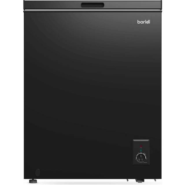 Baridi Freestanding Chest Freezer, 142L, Garage and Outbuilding Safe, Adj. Thermostat, Black - DH152