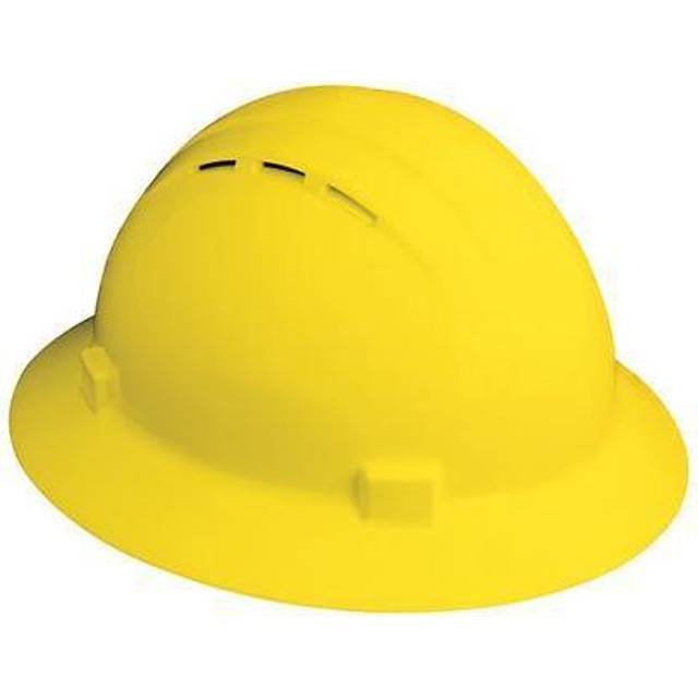 ERB Safety Products 19432 Americana Full Brim Vent Mega Ratchet  Size 6 12  8  Yellow