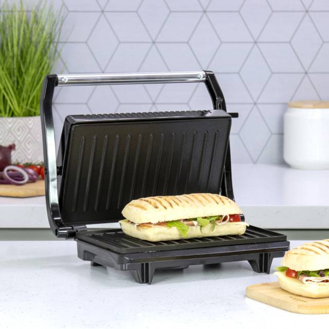 QUEST 34340 Panini Press & Grill - Black & Silver
