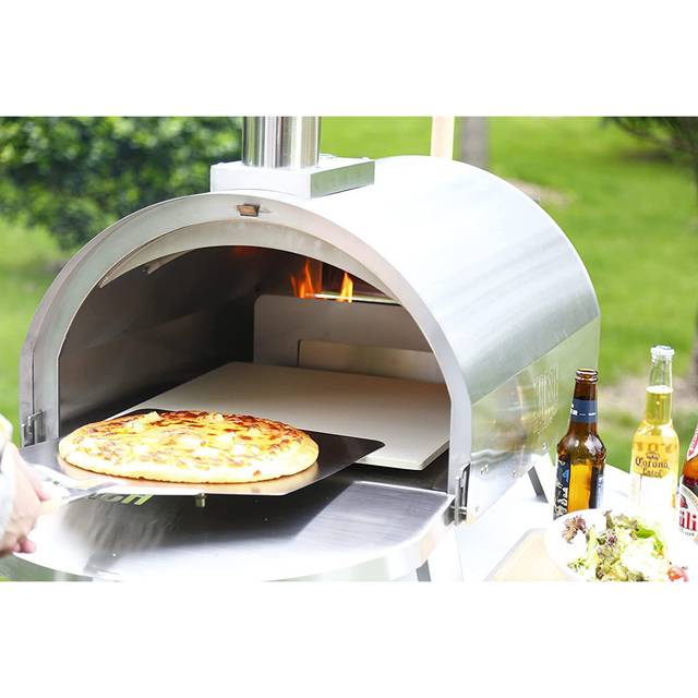"Tabletop Outdoor Pizza Oven 14"" Stainless Steel Extra Large Wood Charcoal Pellets"
