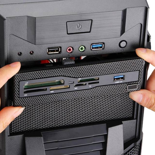 Sunshine-tipway STW 5.25  Internal Card Reader Media Multi-Function Dashboard PC Front Panel USB 3.0 Support CF XD MS M2 TF