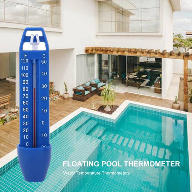 Floating Pool Thermometer Water Temperature Thermometers with String Rope for Outdoor Indoor blue