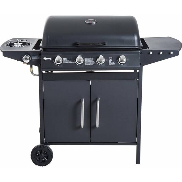 Sol 27 Outdoor 5 - Burner Countertop Liquid Propane 9895 BTU Gas Grill with Side Burner - Matte Black (5)