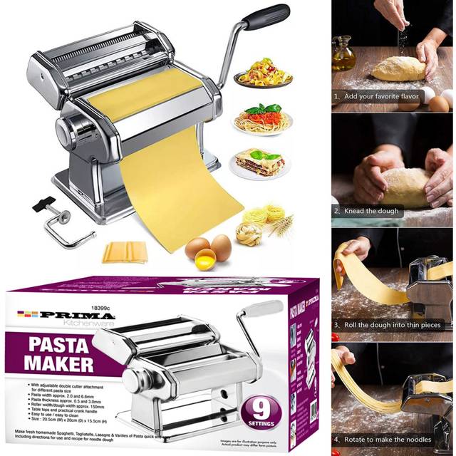9 Setting Professional Pasta Maker Stainless Steel Cutter Kitchen Tool